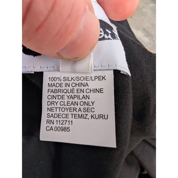 Jay Godfrey Women's One Shoulder Silk Blouse L Flowy Whimsigoth Witchy Festival - Picture 8 of 8